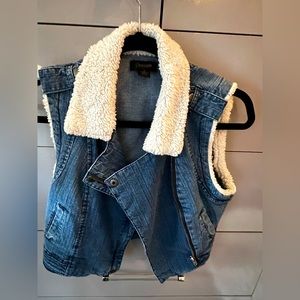 Vintage Sherpa denim vest